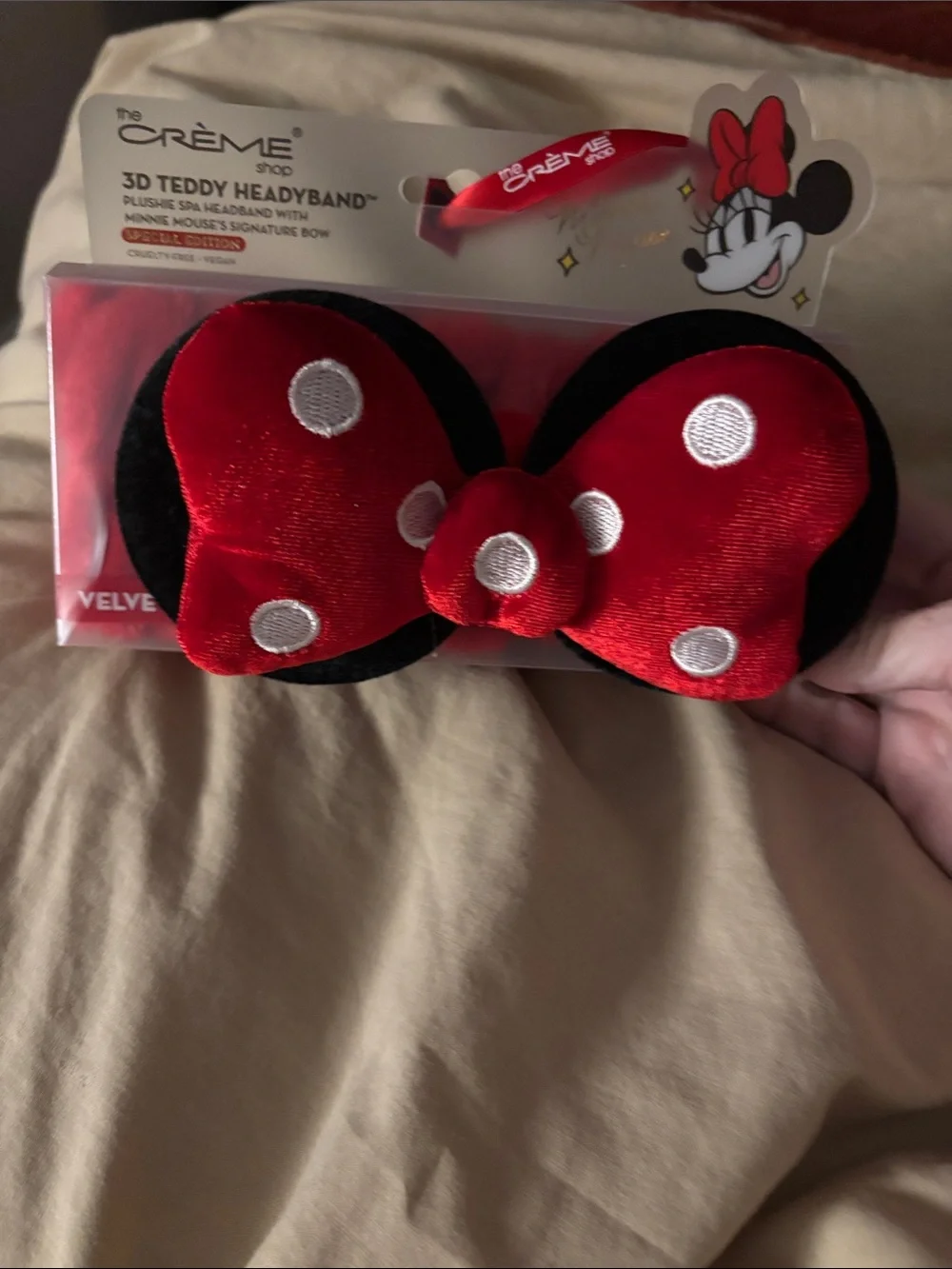 The Crème Shop Kids Plush Red Polka Dot Bow Headband